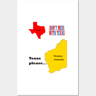 Texas please... dark text Posters and Art